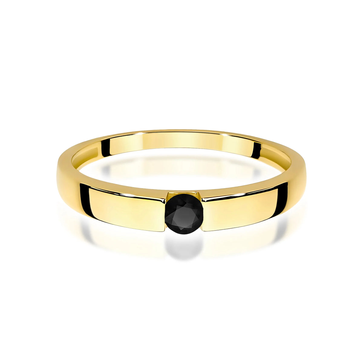 14k (585) Gold Rings | 0.12ct Black Diamond | GREMARI Jewelry
