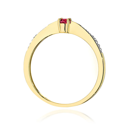 14K (585) Gold Ring | 0.15ct Ruby and 0.01ct Diamonds | GREMARI Jewelry