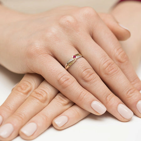 14k (585)Gold Rings | 0.15ct Ruby and 0.03ct Diamonds | GREMARI Jewelry
