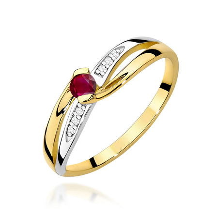 14k (585)Gold Rings | 0.15ct Ruby and 0.03ct Diamonds | GREMARI Jewelry
