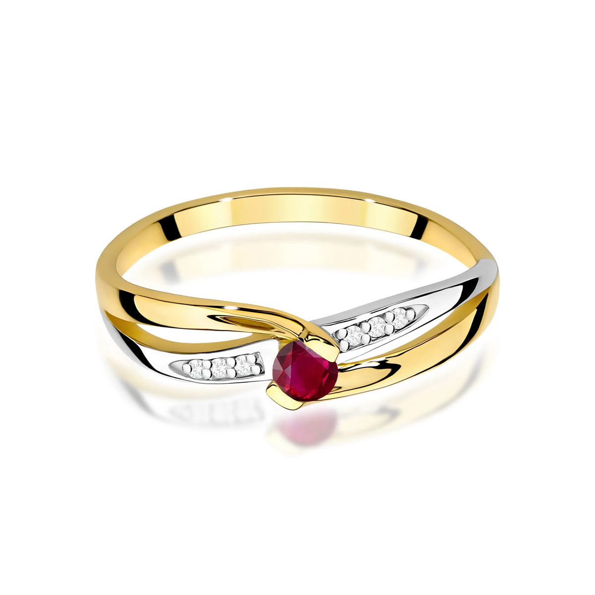 14k (585)Gold Rings | 0.15ct Ruby and 0.03ct Diamonds | GREMARI Jewelry
