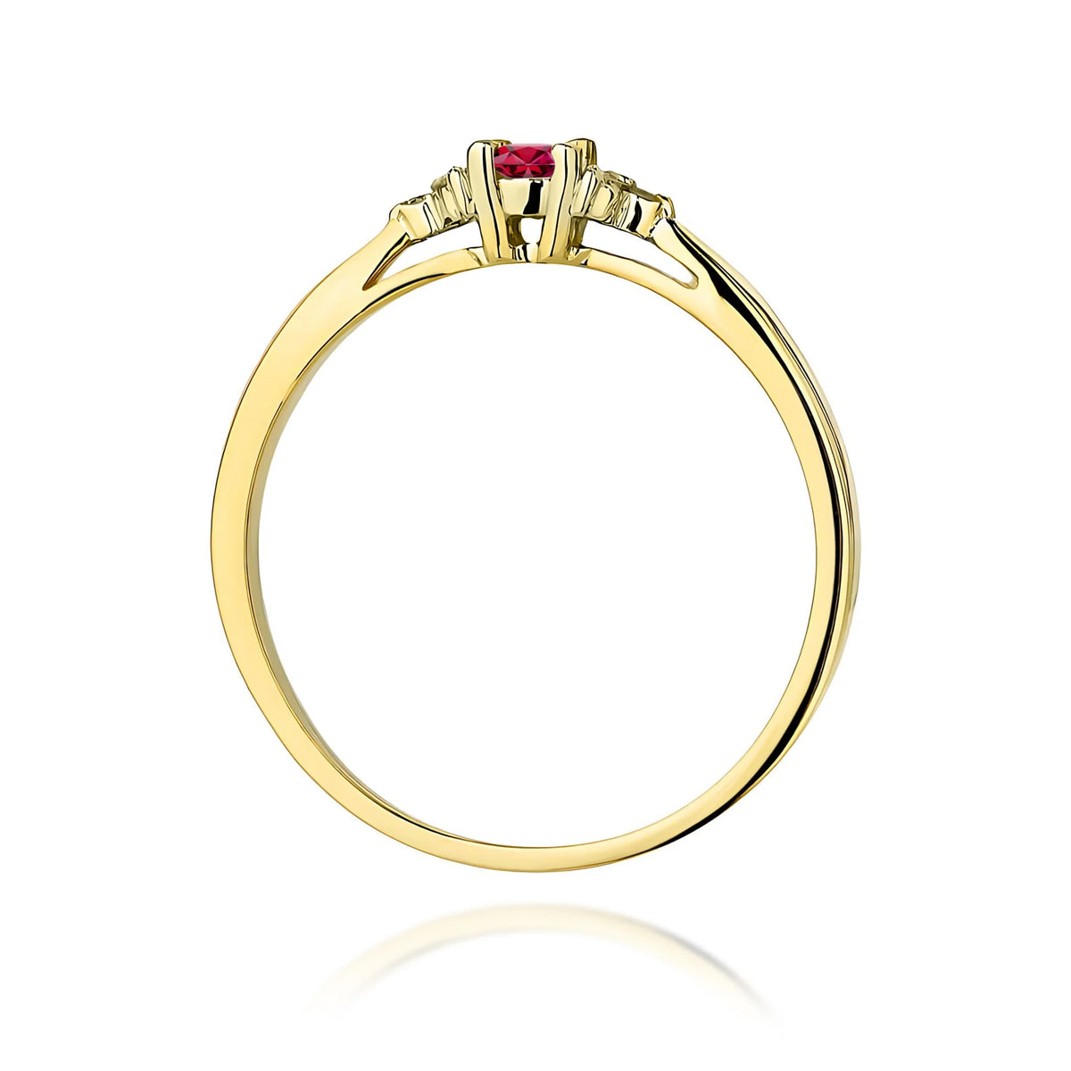 14k (585) Gold Rings | 0.15ct Ruby and 0.03ct Diamonds | GREMARI Jewelry
