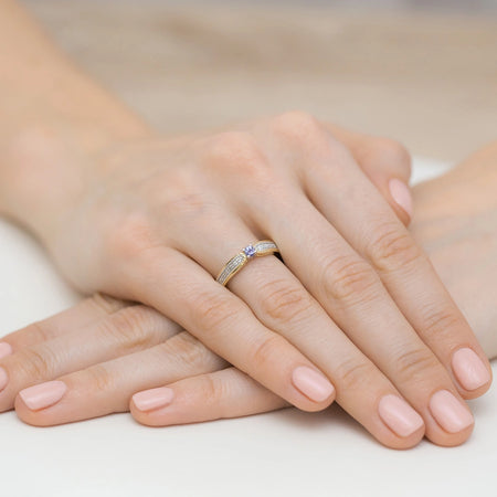 14k (585) Gold Rings | 0.15ct Tansanit and 0.09ct Diamonds | GREMARI Jewelry
