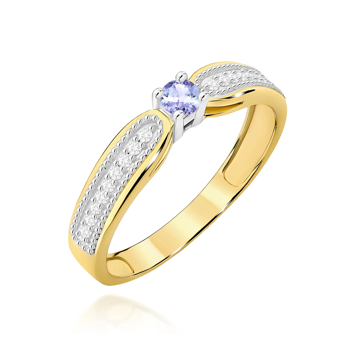 14k (585) Gold Rings | 0.15ct Tansanit and 0.09ct Diamonds | GREMARI Jewelry
