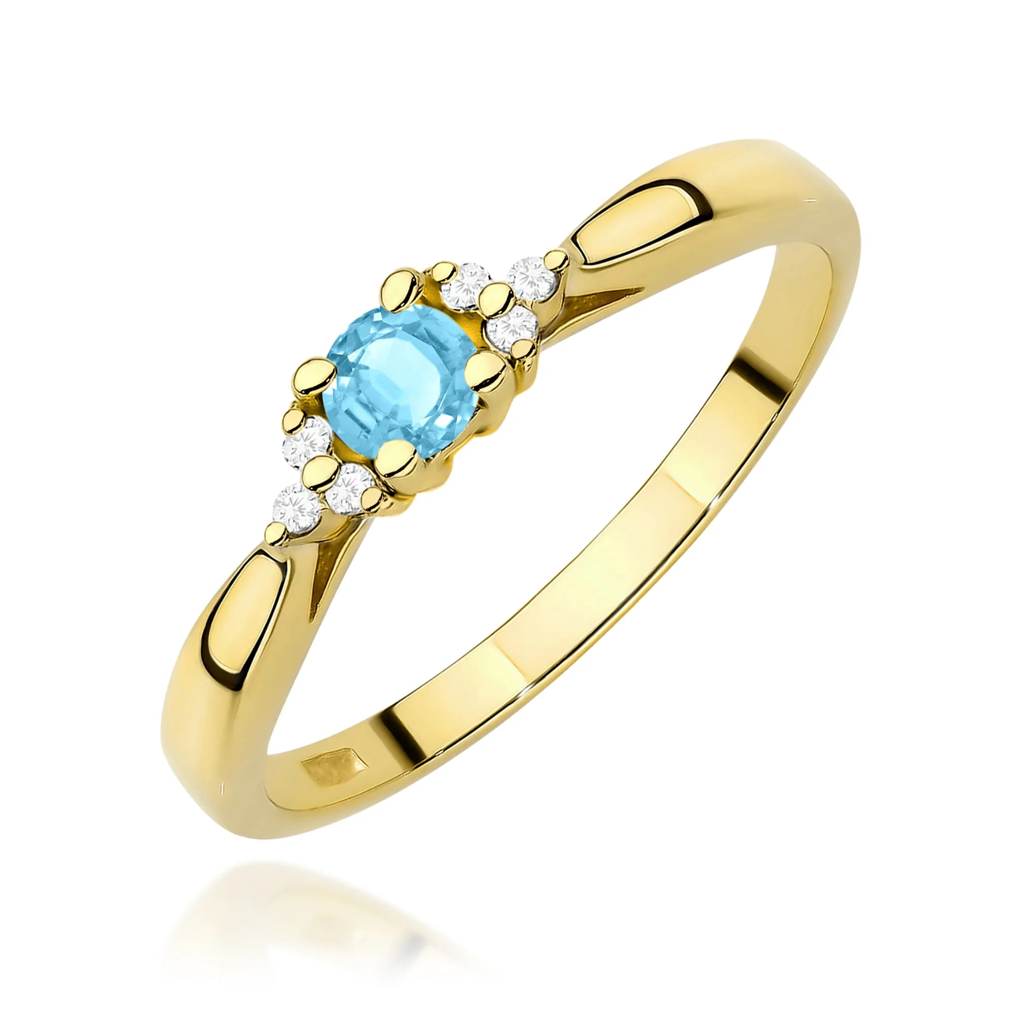 14k (585) Gold Rings | 0.15ct Topaz and 0.03ct Diamonds | GREMARI Jewelry

