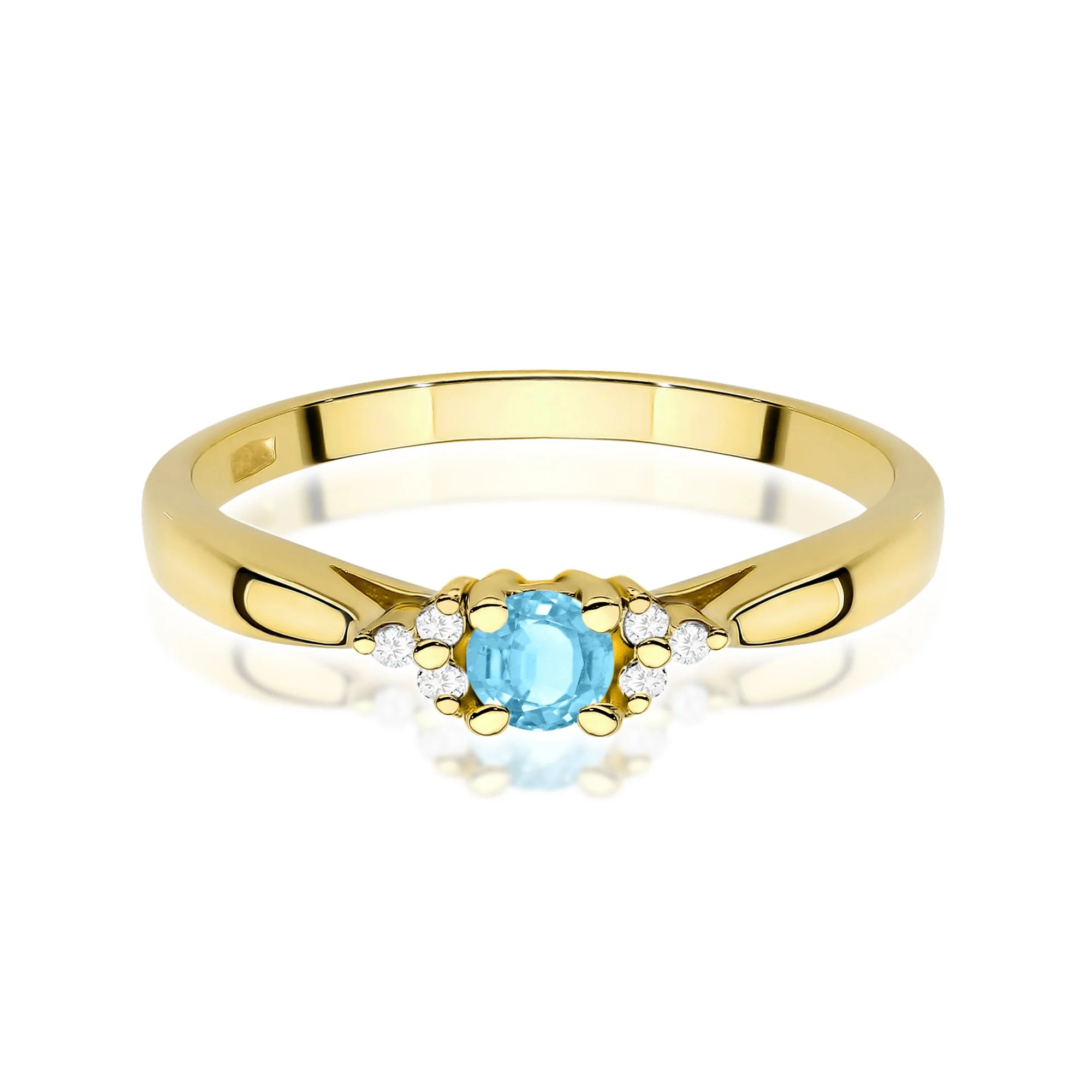 14k (585) Gold Rings | 0.15ct Topaz and 0.03ct Diamonds | GREMARI Jewelry
