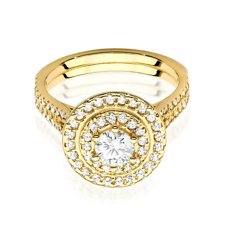 Náušnice ze zlata 14k(585) s diamantem o hmotnosti 0,40 ct a postranními diamanty o hmotnosti 0,613 ct. Balené v elegantní krabičce, která je ideální jako dárek.