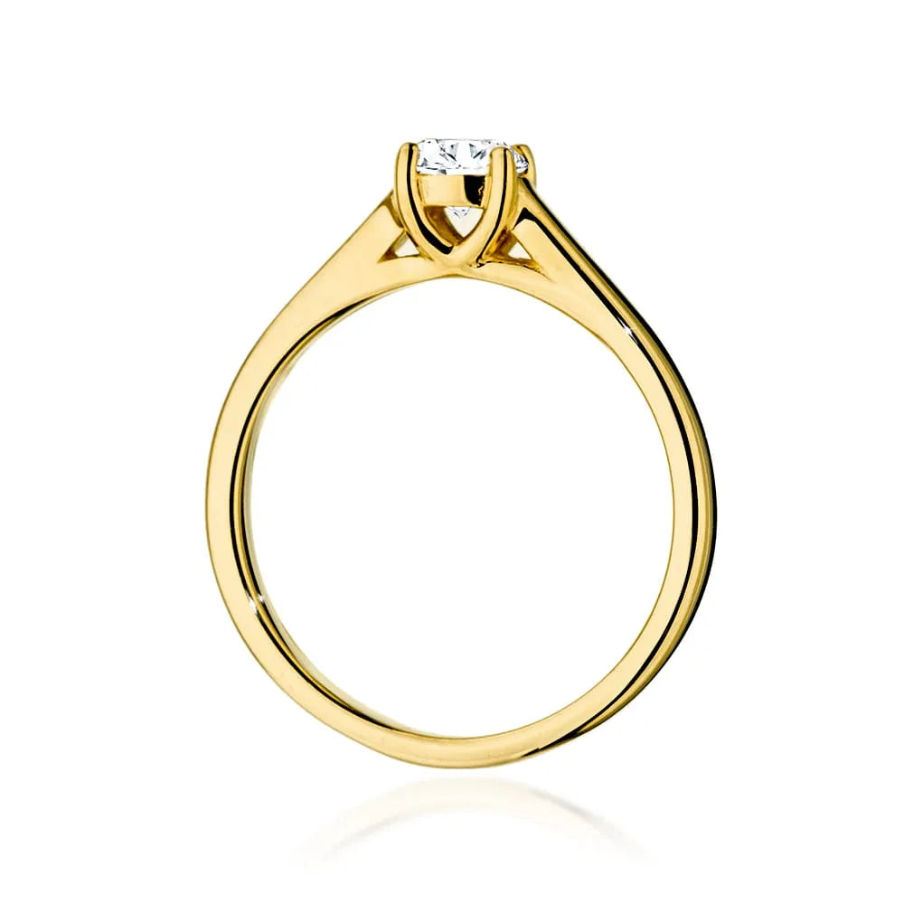 Prsten ze žlutého zlata 14k(585) s diamantem 0,40 ct. Skvělý jako dárek.