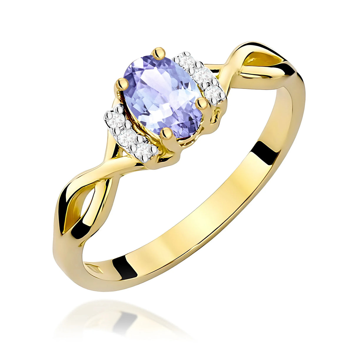 14k (585) Gold Ring | 0.40ct Tansanit and 0.052ct Diamonds | GREMARI Jewelry
