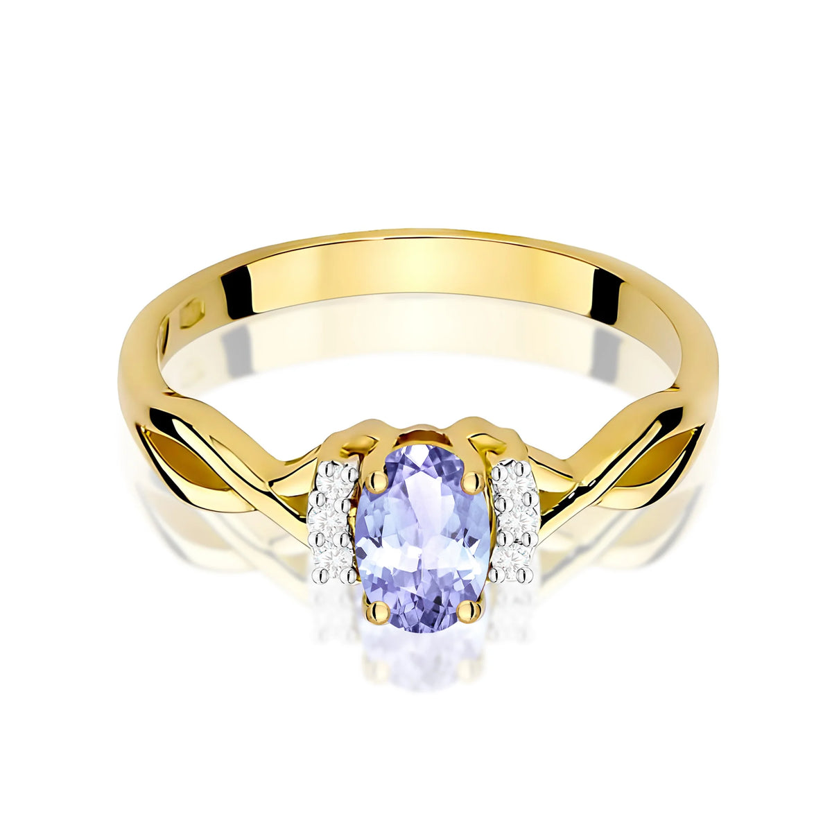 14k (585) Gold Ring | 0.40ct Tansanit and 0.052ct Diamonds | GREMARI Jewelry
