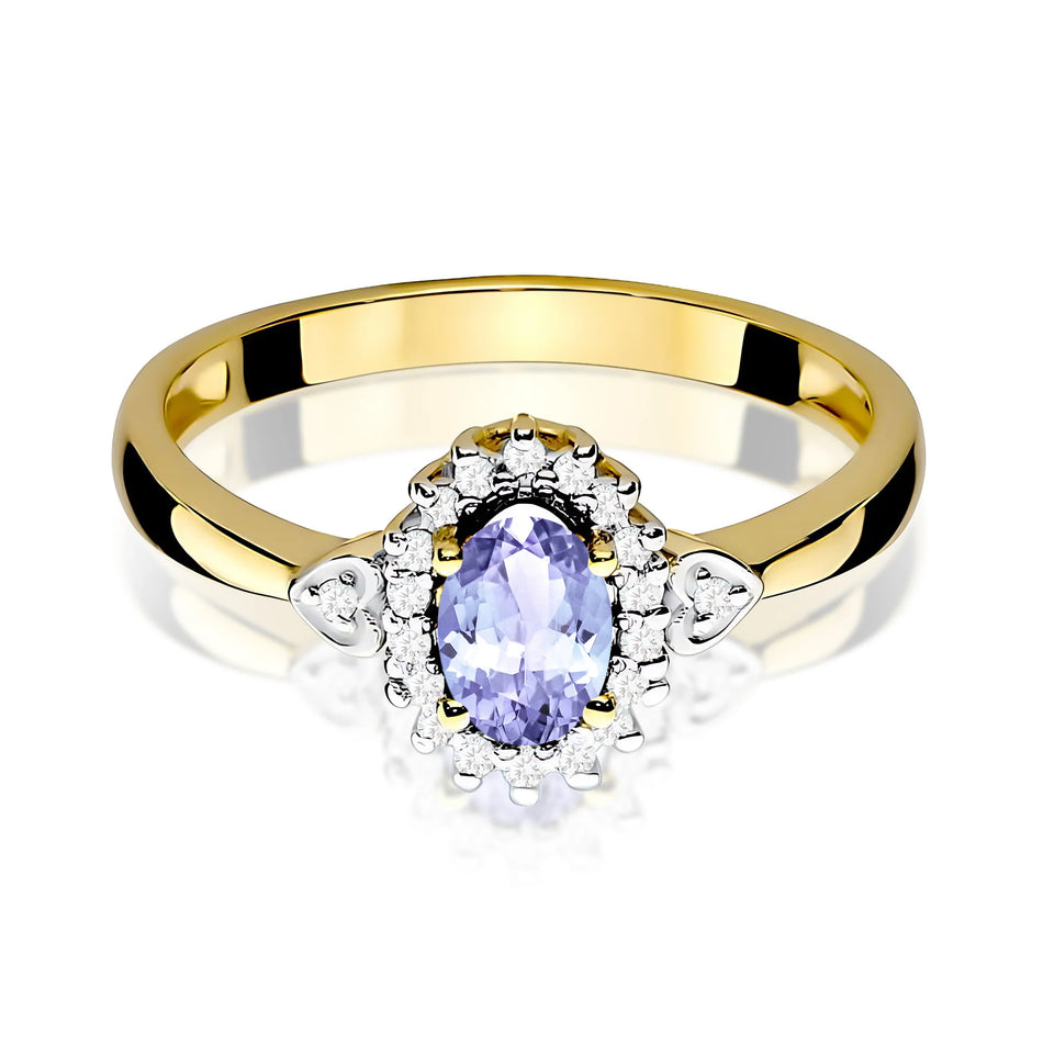 14K (585) Gold Ring | 0.40ct Tansanit and 0.10ct Diamonds| GREMARI Jewelry