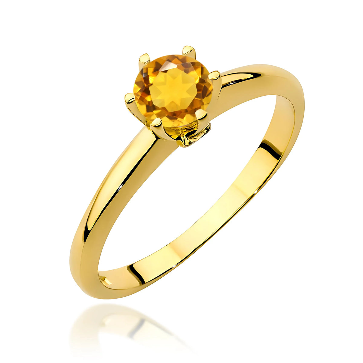 14k (585) Gold Ring | 0.50ct Citrine & 0.04ct Diamonds | GREMARI Jewelry