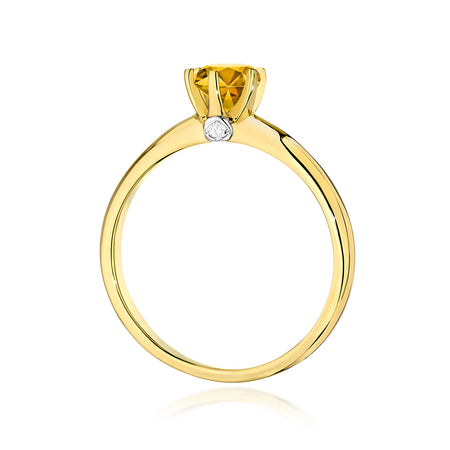 14k (585) Gold Ring | 0.50ct Citrine & 0.04ct Diamonds | GREMARI Jewelry