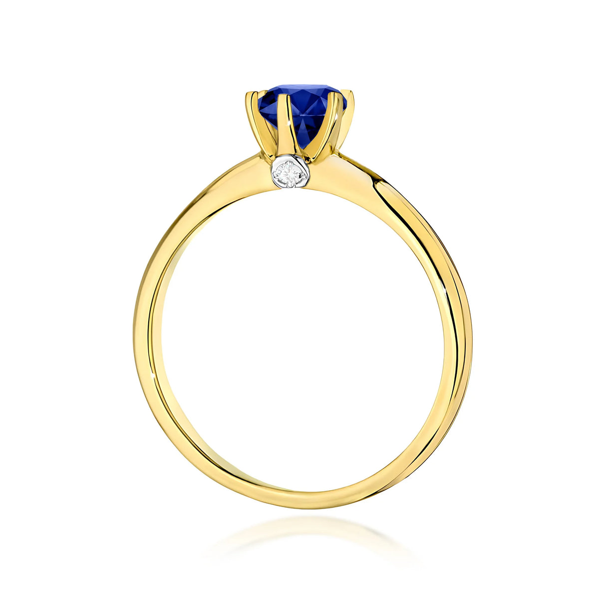 14k Gold (585) Ring | 0.50ct Sapphire & 0.04ct Diamonds | GREMARI Jewelry