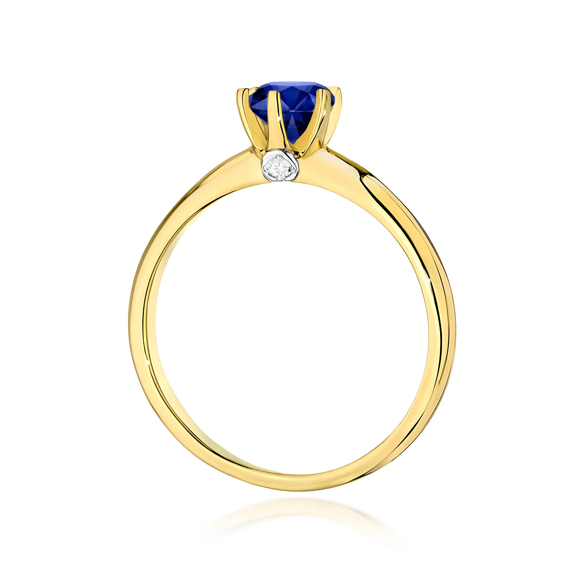 14k Gold (585) Ring | 0.50ct Sapphire & 0.04ct Diamonds | GREMARI Jewelry