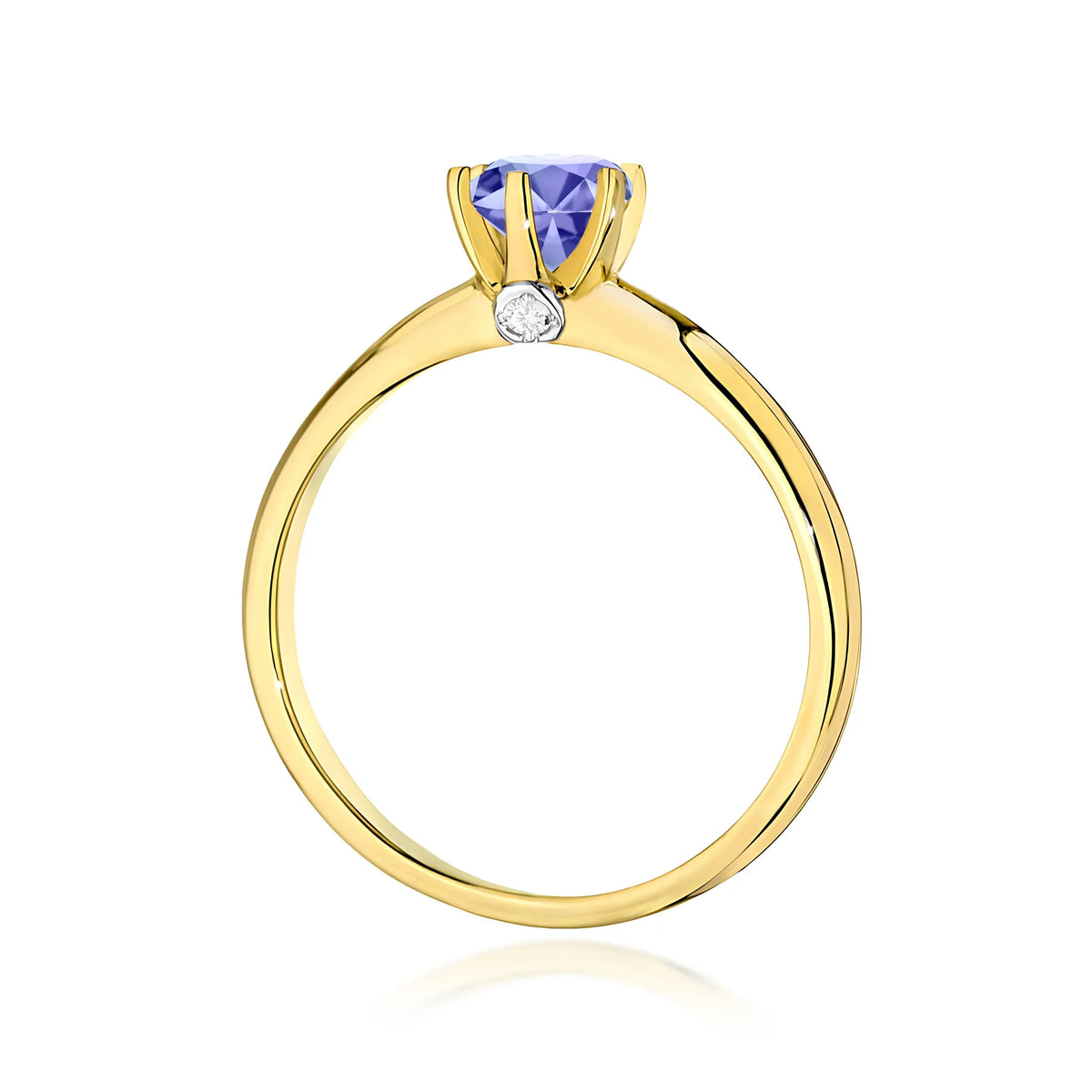 14k Gold (585) Ring | 0.50ct Tanazanite & 0.04ct Diamonds | GREMARI Jewelry