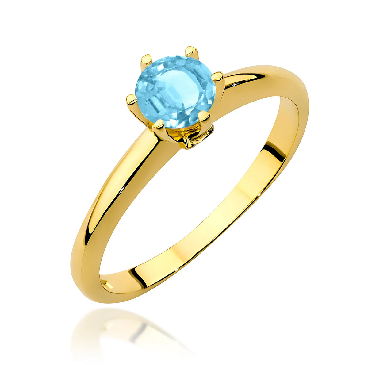 14k Gold (585) Ring | 0.50ct Topaz & 0.04ct Diamonds | GREMARI Jewelry