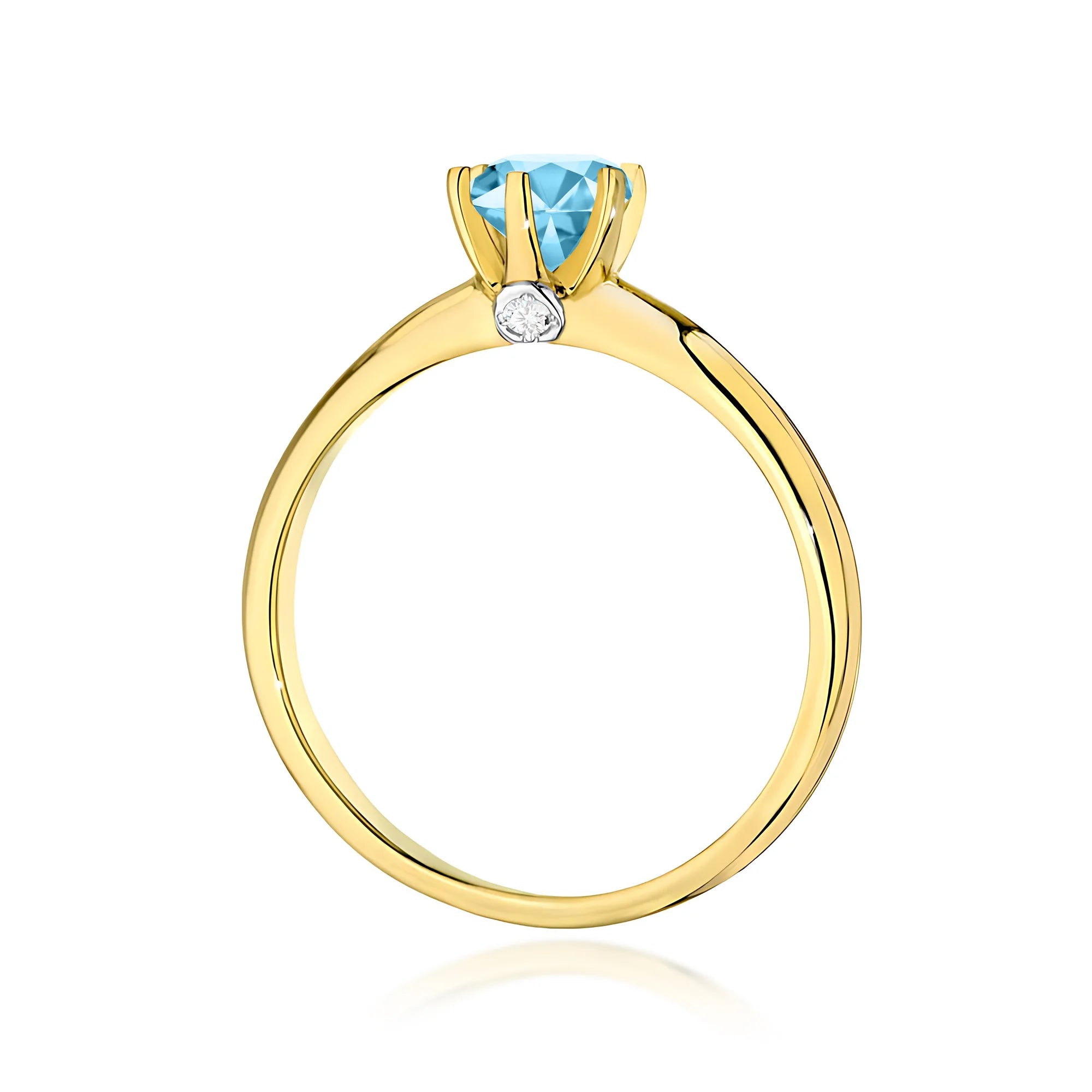 14k Gold (585) Ring | 0.50ct Topaz & 0.04ct Diamonds | GREMARI Jewelry
