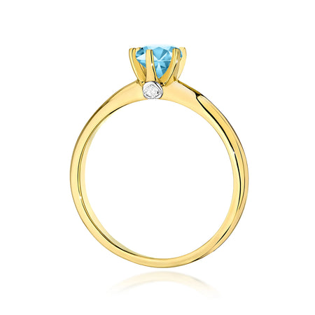 14k Gold (585) Ring | 0.50ct Topaz & 0.04ct Diamonds | GREMARI Jewelry
