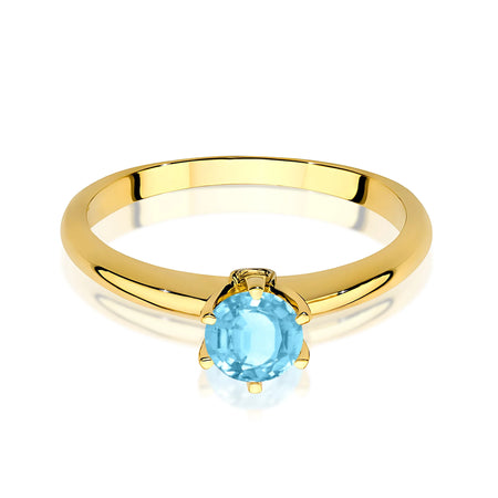 14k Gold (585) Ring | 0.50ct Topaz & 0.04ct Diamonds | GREMARI Jewelry