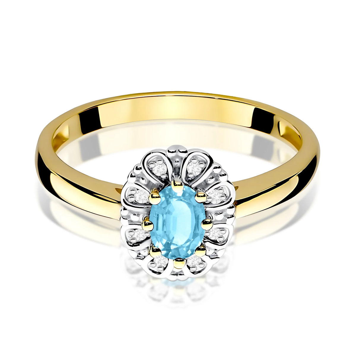 14k (585) Gold Ring | 0.50ct Topaz and 0.069ct Diamonds | GREMARI Jewelry