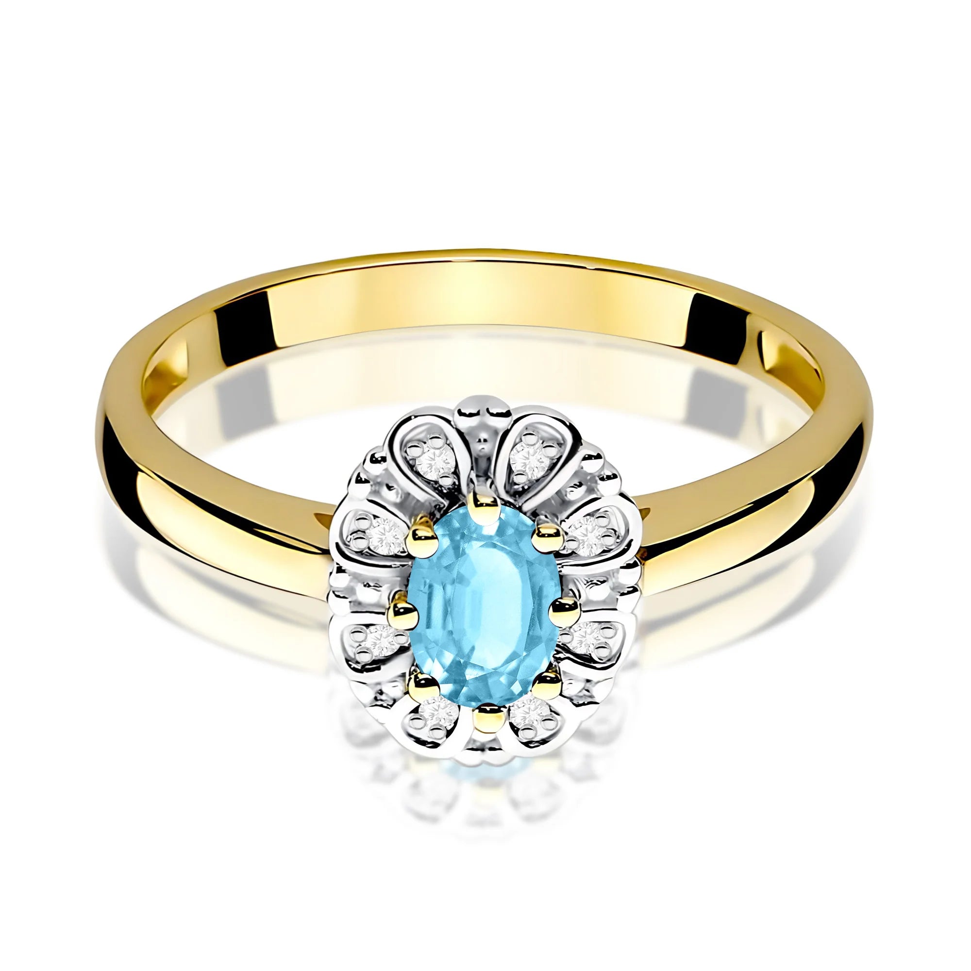 14k (585) Gold Ring | 0.50ct Topaz and 0.069ct Diamonds | GREMARI Jewelry
