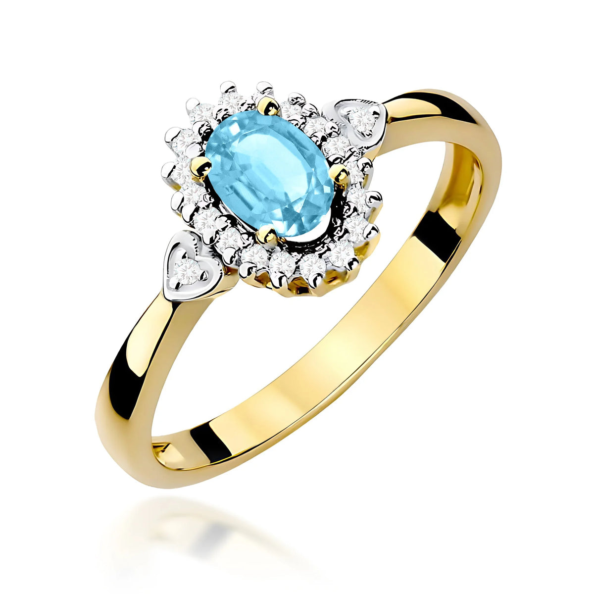 14K (585) Gold Ring | 0.50ct Topaz and 0.10ct Diamonds | GREMARI Jewelry