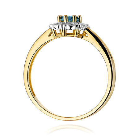 14k (585) Gold Ring | 0.50ct Topaz London Blue and 0.069ct Diamonds | GREMARI Jewelry
