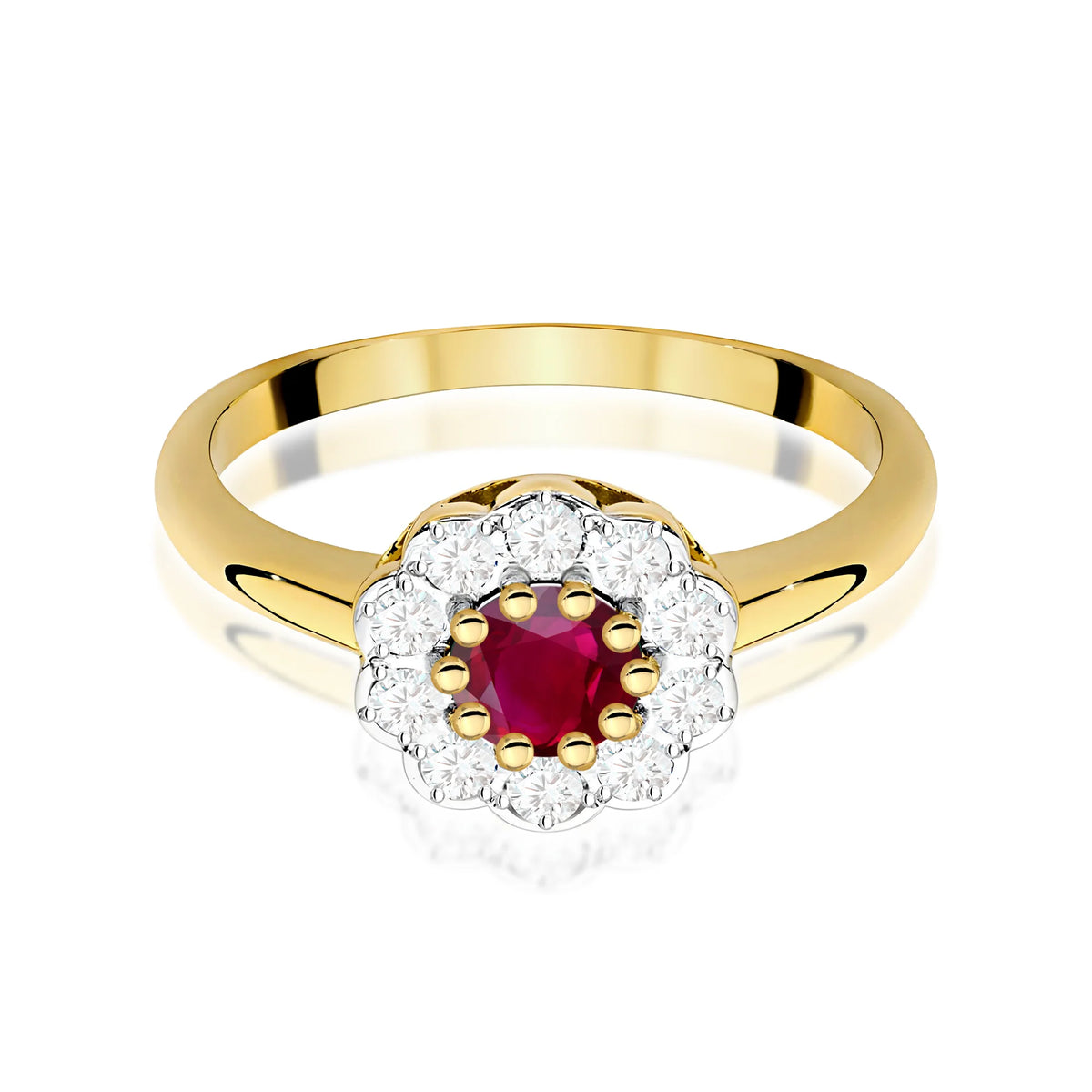 14k (585) Gold Ring | 0.60ct Ruby and 0.30ct Diamonds | GREMARI Jewelry
