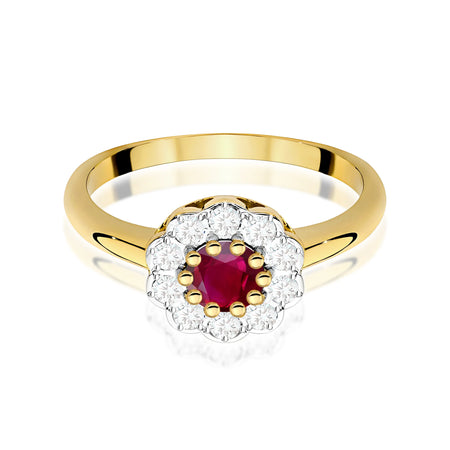 14k (585) Gold Ring | 0.60ct Ruby and 0.30ct Diamonds | GREMARI Jewelry

