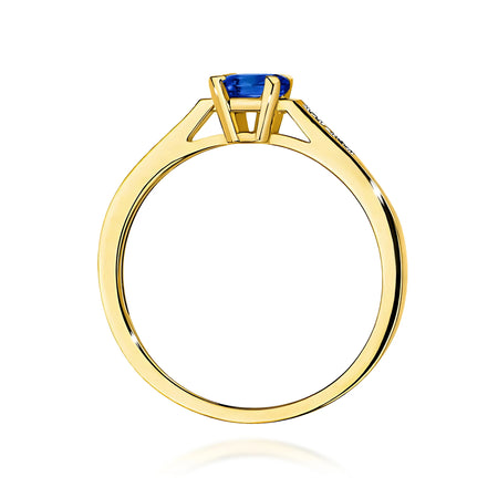 14k (585) Gold Rings | 0.60ct Sapphire and 0.04ct Diamonds | GREMARI Jewelry