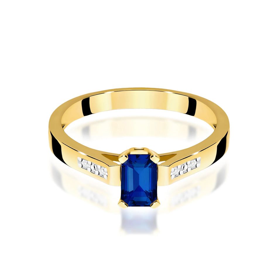 14k (585) Gold Rings | 0.60ct Sapphire and 0.04ct Diamonds | GREMARI Jewelry

