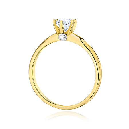 14k Gold (585) Ring | 0.60ct White Sapphire & 0.04ct Diamonds | GREMARI Jewelry
