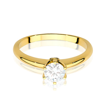 14k Gold (585) Ring | 0.60ct White Sapphire & 0.04ct Diamonds | GREMARI Jewelry