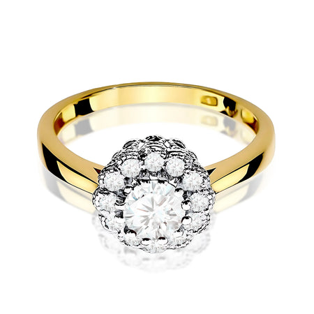 14k (585) Gold Ring | 0.60ct White sapphire and 0.174ct Diamonds | GREMARI Jewelry
