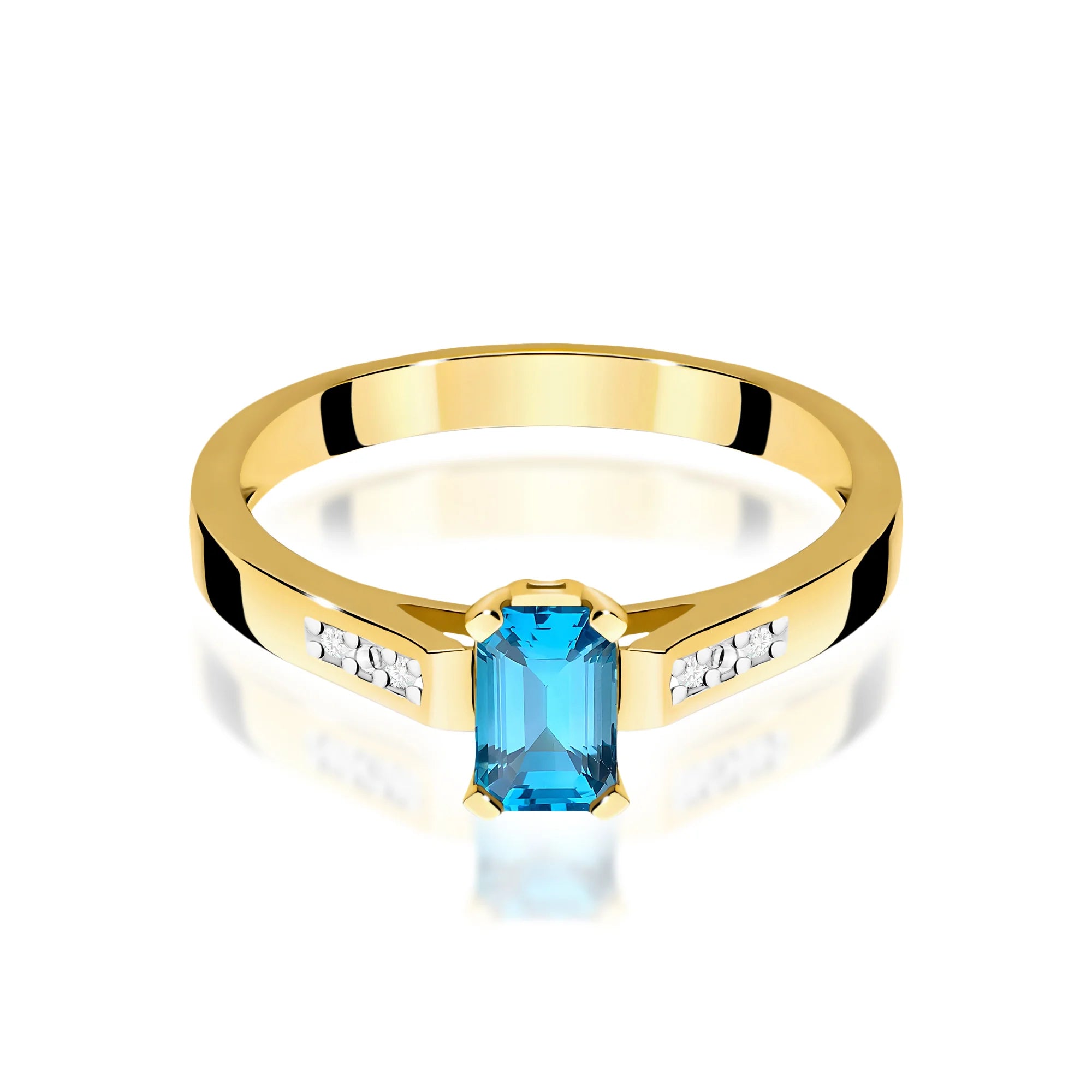 14k (585) Gold Rings | 0.65ct Topaz and 0.04ct Diamonds | GREMARI Jewelry
