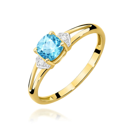 14k (585) Gold Ring | 0.70ct Topaz and 0.01ct Diamonds | GREMARI Jewelry
