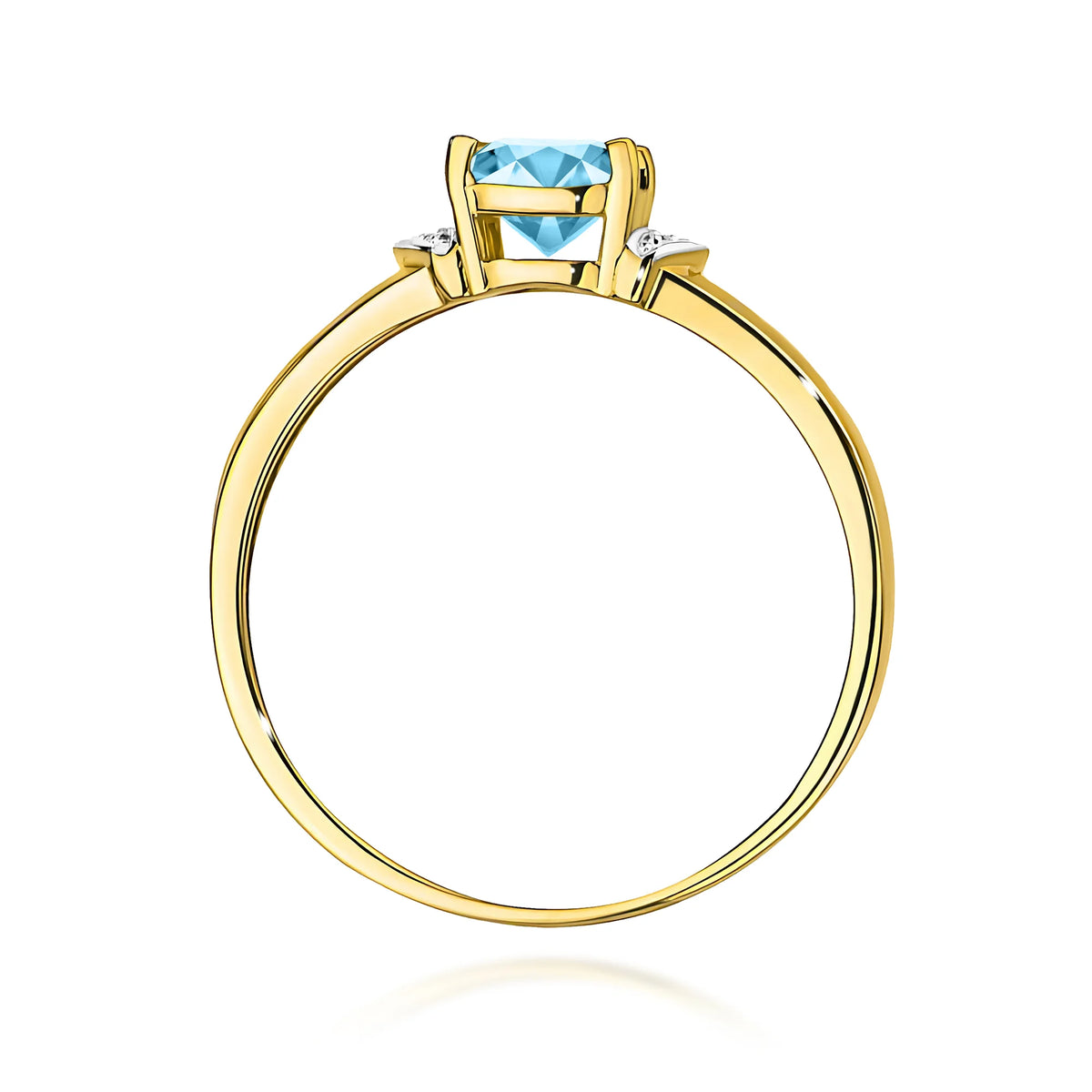 14k (585) Gold Ring | 0.70ct Topaz and 0.01ct Diamonds | GREMARI Jewelry
