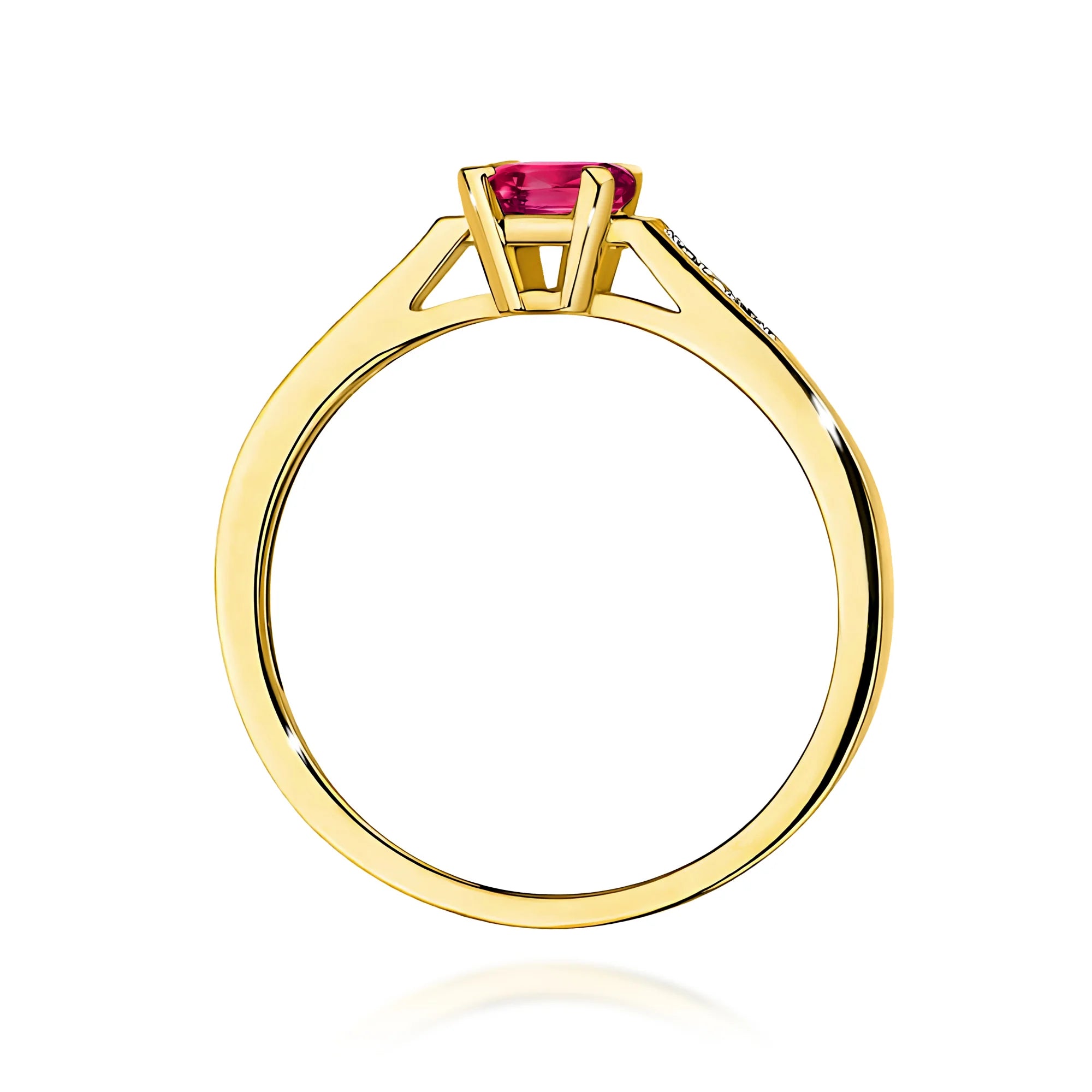 14k (585) Gold Rings | 0.80ct Ruby and 0.04ct Diamonds | GREMARI Jewelry

