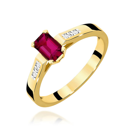 14k (585) Gold Rings | 0.80ct Ruby and 0.04ct Diamonds | GREMARI Jewelry
