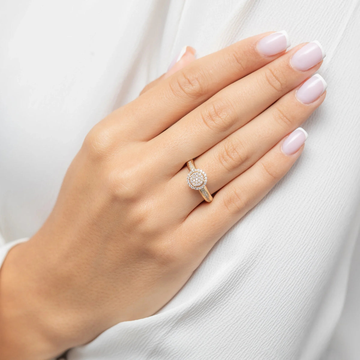 Prsten ze 14karátového zlata (585) | Sada zirkonií | Šperky GREMARI