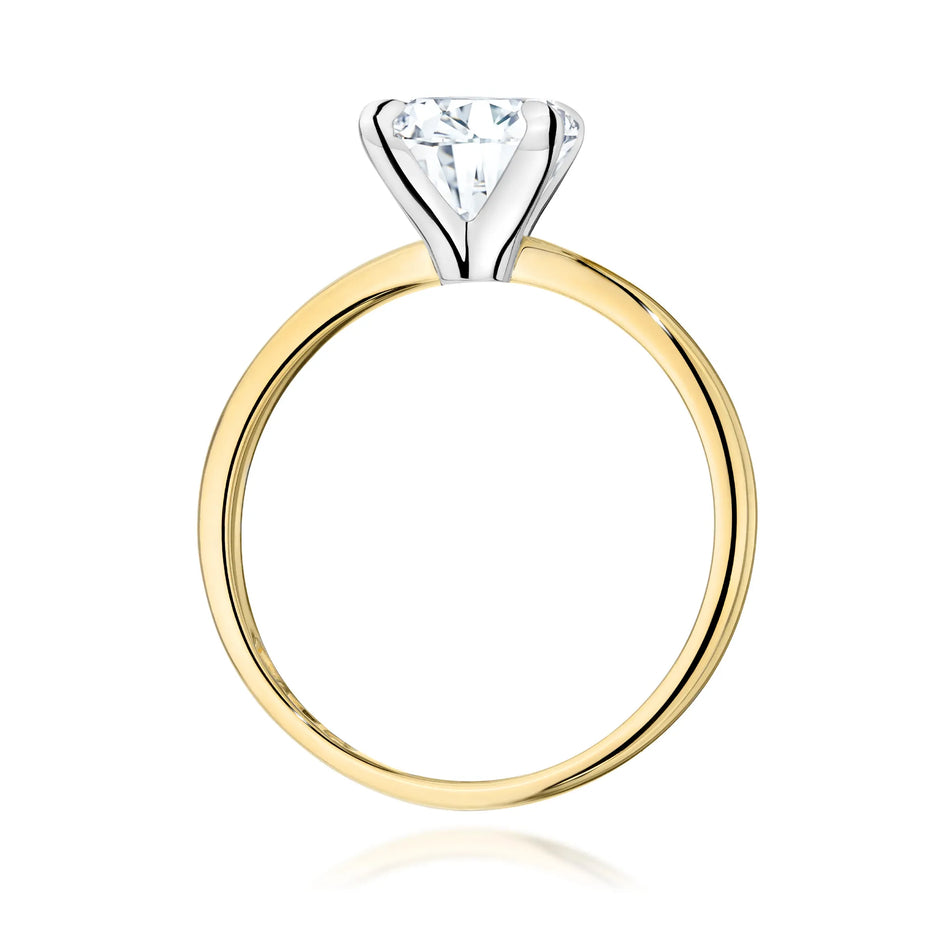 Gold 14k(585) ring with 2ct lab diamond.  Is packaged in an elegant box, which is perfect for a gift.