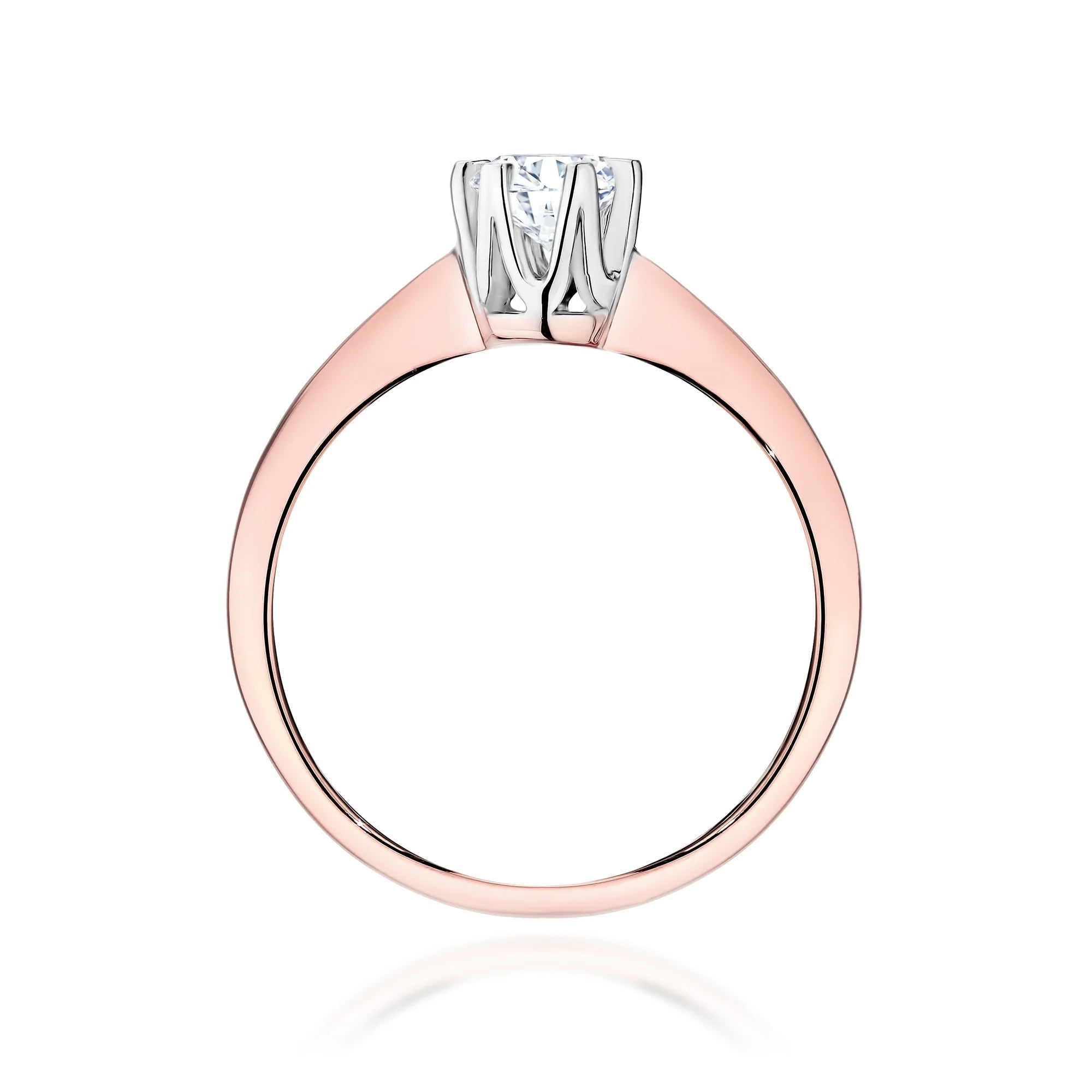 Rose Gold 14k(585) ring with 0,50ct diamond.  Is packaged in an elegant box, which is perfect for a gift.

