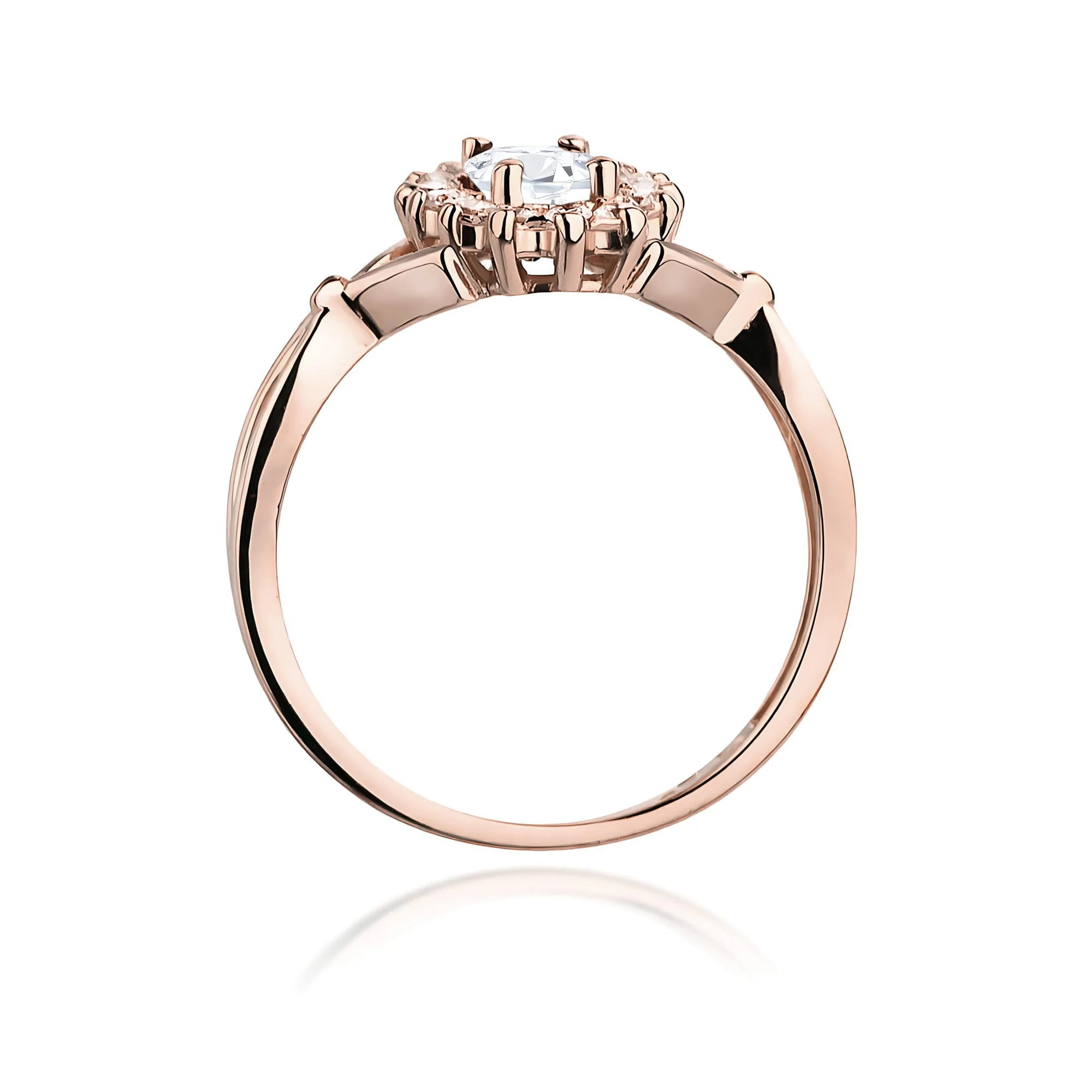 Rose Gold 14k(585) ring with 0,70ct and 0,28ct lab diamond.  Is packaged in an elegant box, which is perfect for a gift.