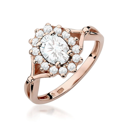 Rose Gold 14k(585) ring with 0,70ct and 0,28ct lab diamond.  Is packaged in an elegant box, which is perfect for a gift.