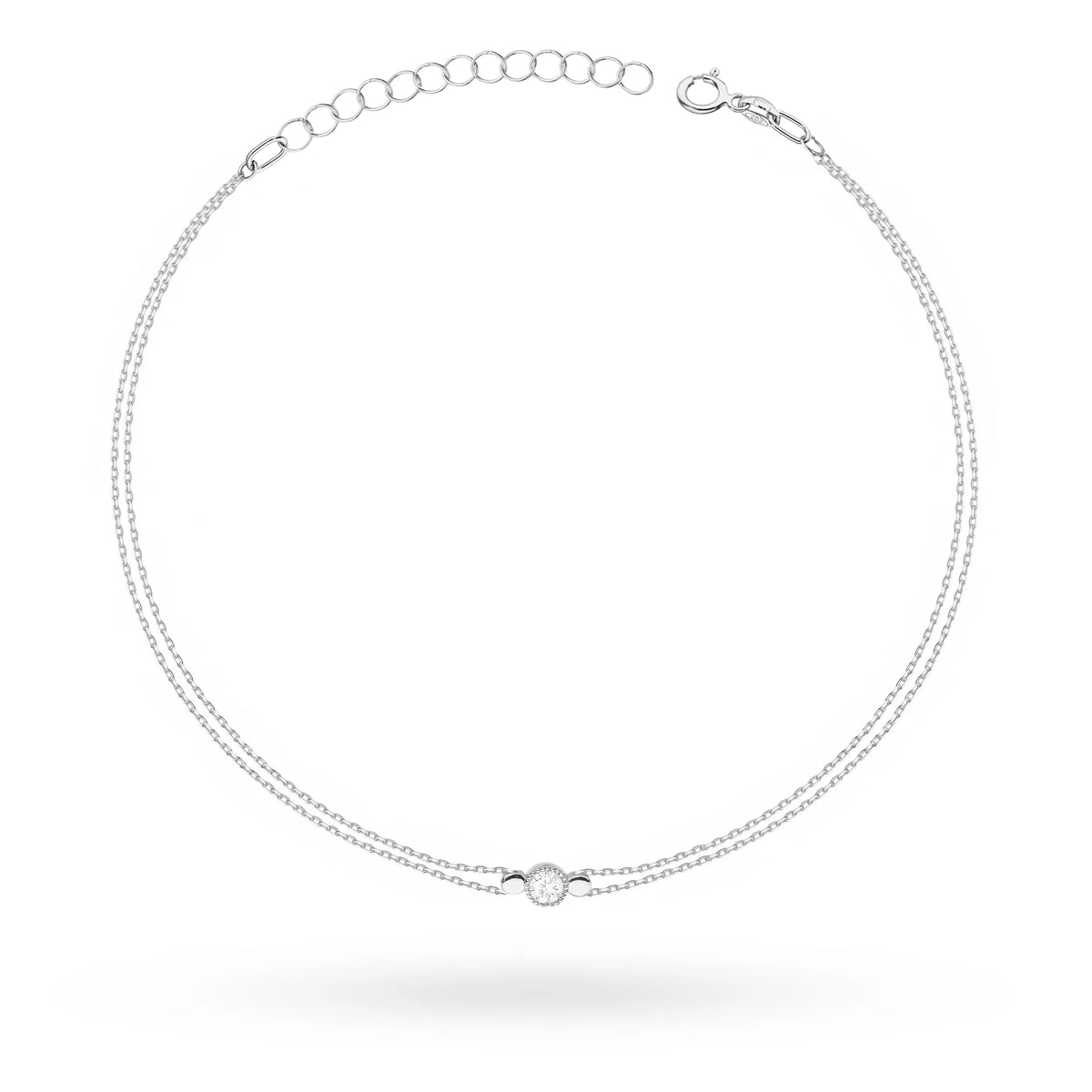 14k White gold Diamond Bracelet 0,10ct | Elegant Gift | GREMARI

