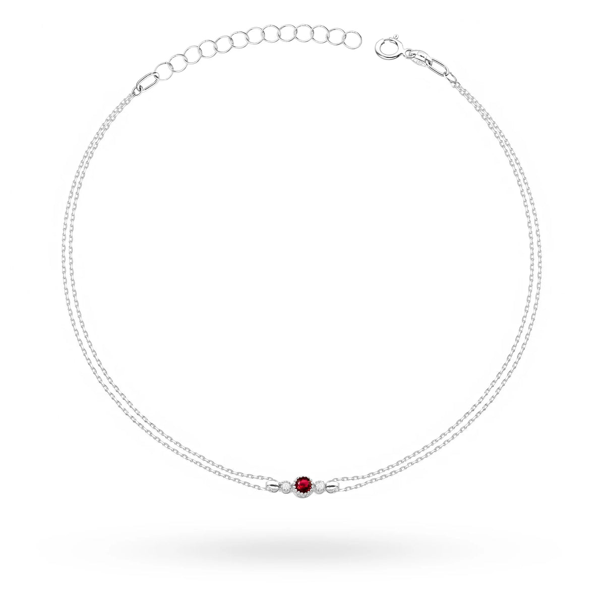 14k White gold Ruby Bracelet 0,15ct | Elegant Gift | GREMARI