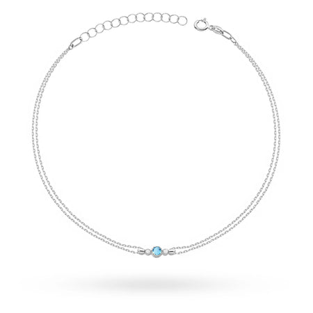 14k White gold Topaz Bracelet 0,15ct | Elegant Gift | GREMARI