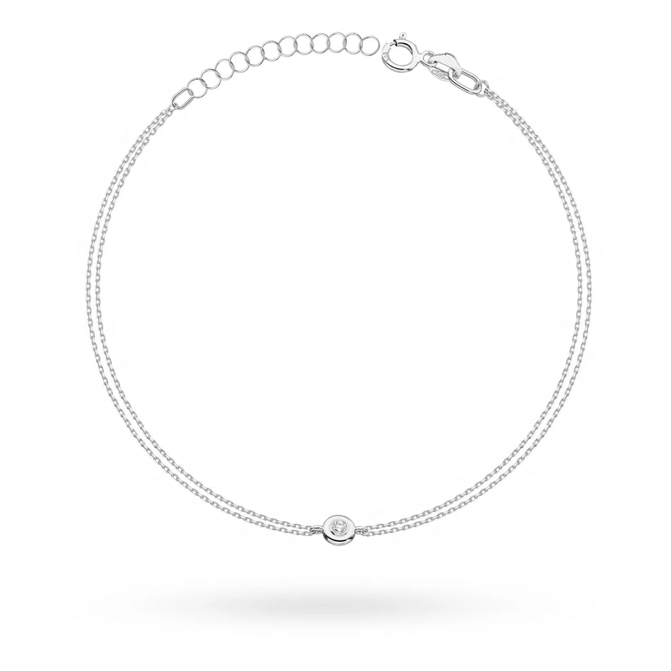 14k White gold Diamond Bracelet 0,02ct | Elegant Gift | GREMARI