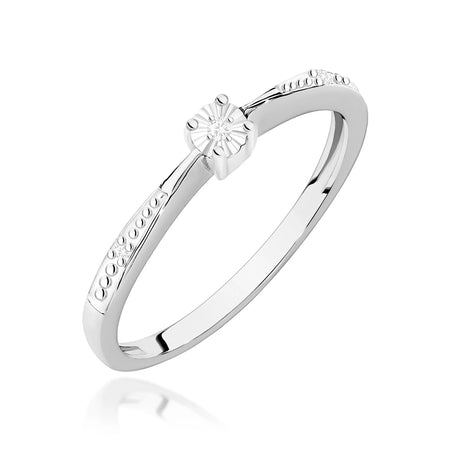 14K (585) White Gold Ring | 0.02ct Diamonds | GREMARI Jewelry